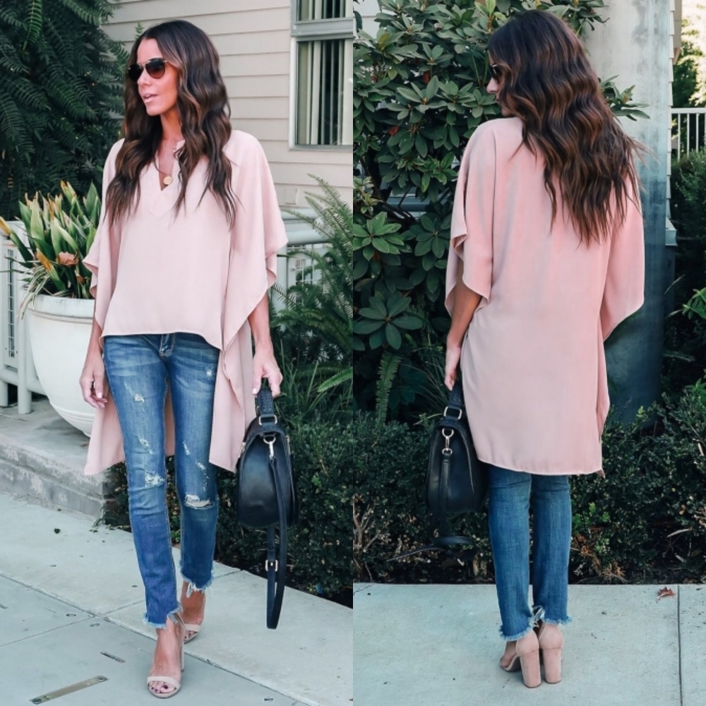 Plus Size Pink High Low Top